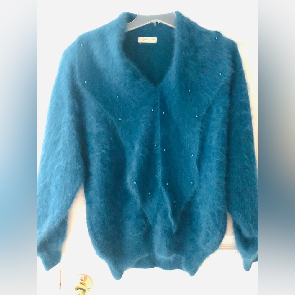 Angora Blend Beaded Sweater